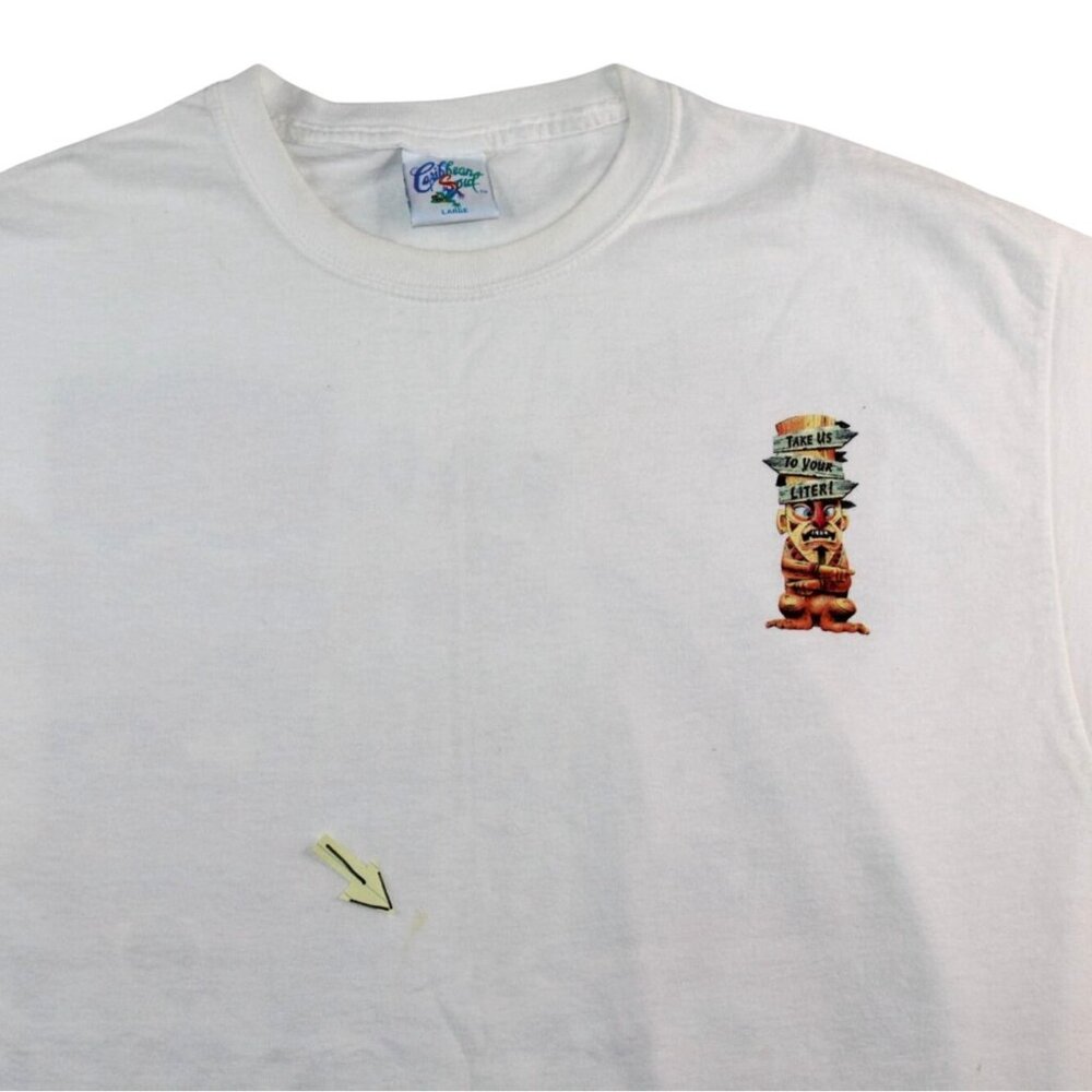 Vintage 2004 Mexico City Beer Guru Brewing Co Large Graphic White T-Shirt Tiki - Picture 11 of 14